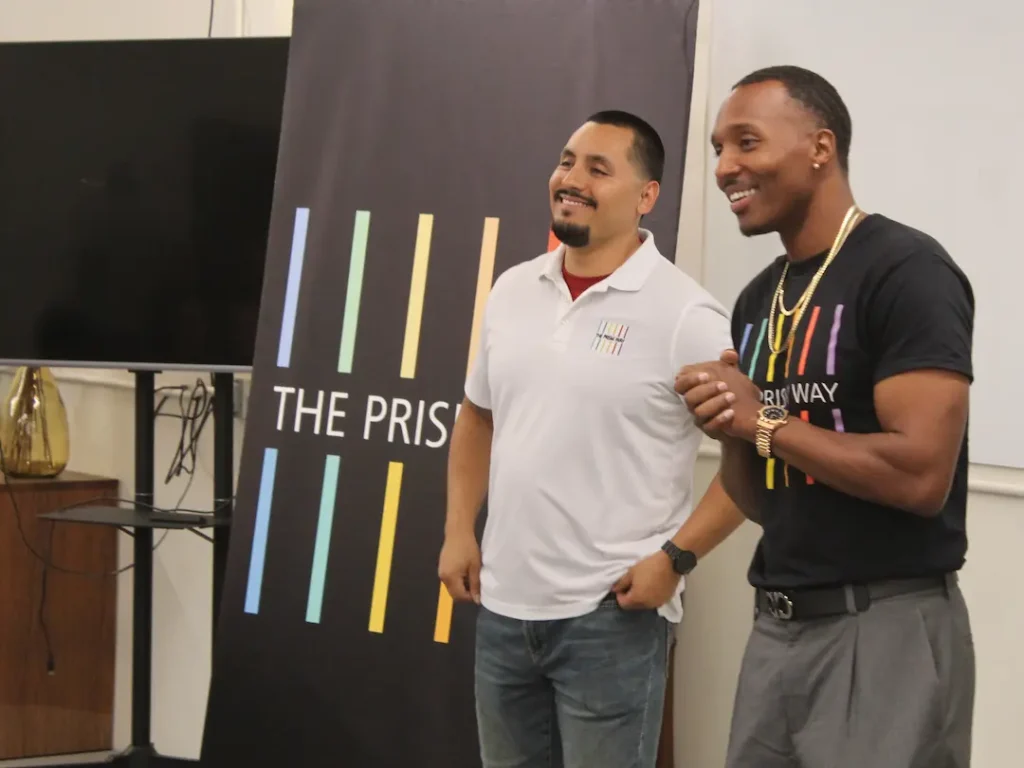 A picture of Edwin and Tyson facilitating a Medi-Cal Peer Support Specialist class